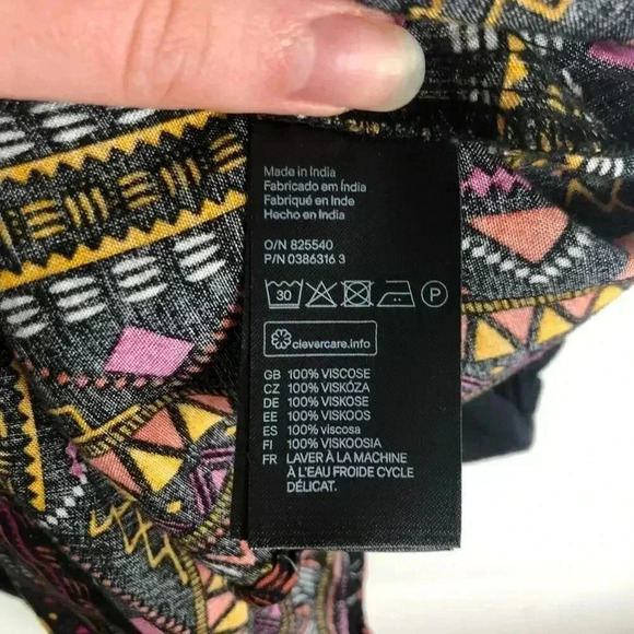 H&M X Coachella Boho Romper Boho Desert Black White Geometric Women's Size 10 - Picture 9 of 11